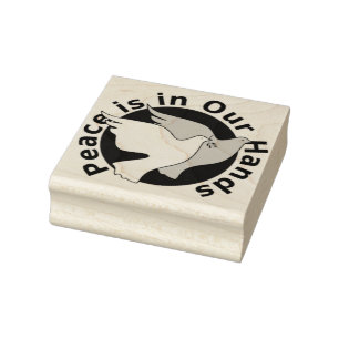 Peace doves rubber stamp