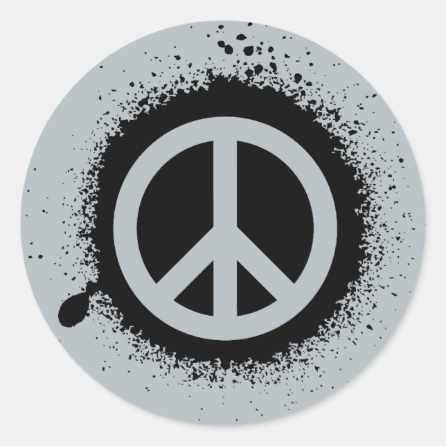 Peace drip classic round sticker (Front)