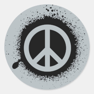 Peace drip classic round sticker