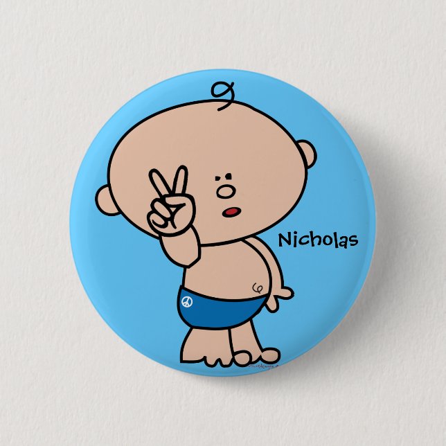 Peace dude Button - customizable name and bg (Front)