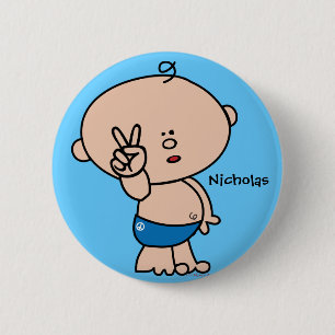 Peace dude Button - customizable name and bg
