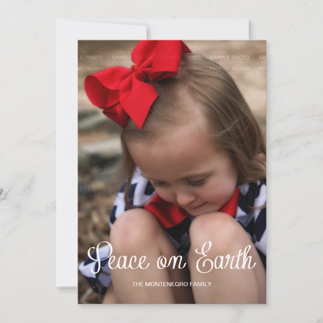 Peace Earth Kid Christmas Holiday Photo Full Bleed (Front)