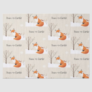  Peace Earth Minimalist Fox Bird Animal Tissue Paper