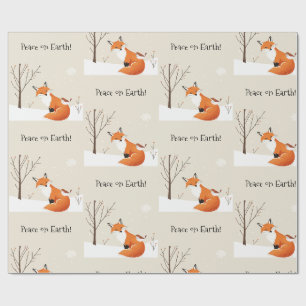  Peace Earth Minimalist Fox Bird Animal Wrapping Paper