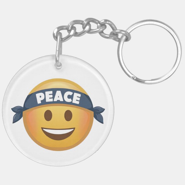 Peace Emoji Keychain (Back Right)