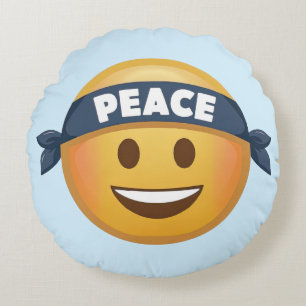 Peace Emoji Round Pillow