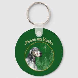 Peace English Setter Keychain
