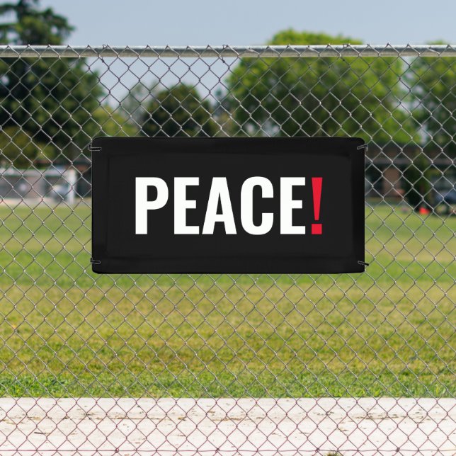 Peace exclamation point black white red anti war banner (Insitu)