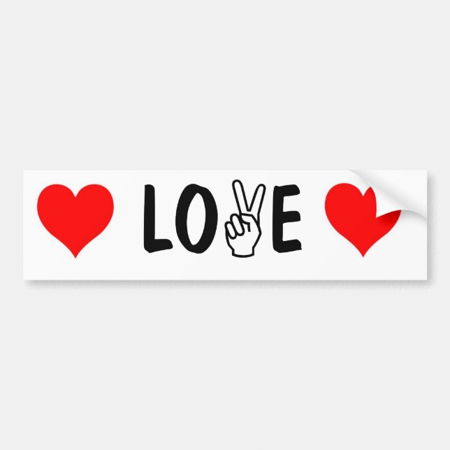 peace-fingers LOVE bumper sticker (Front)