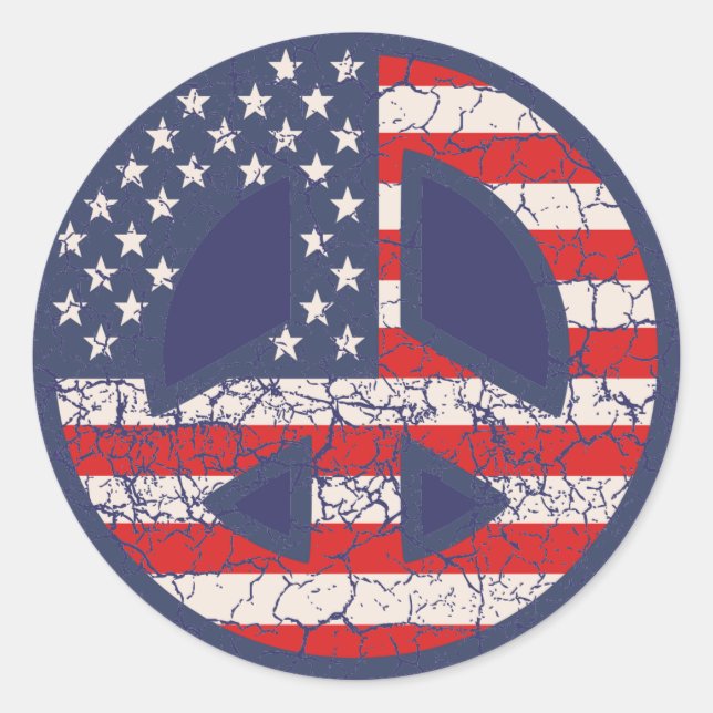 Peace-Flag-dist Classic Round Sticker (Front)