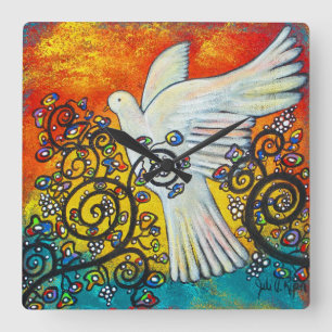 Peace Flew In Dove Clock