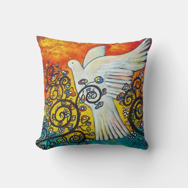 Peace Flew In Dove Pillow (Front)