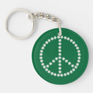 Peace Floral Keychain