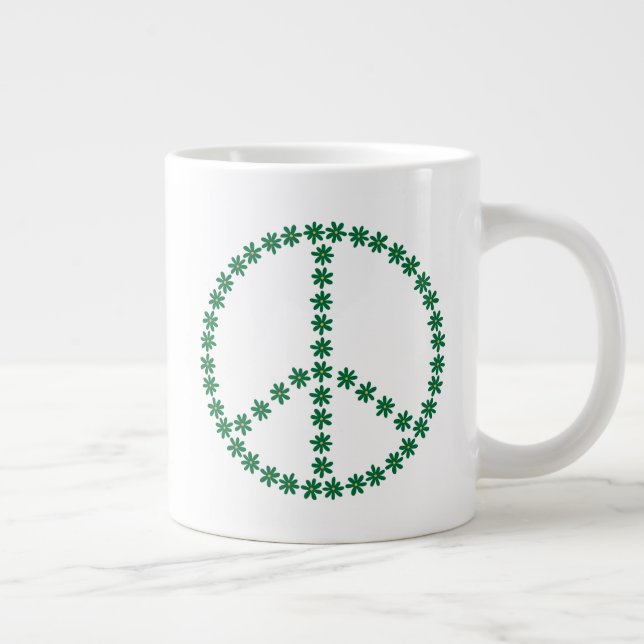 Peace Floral Large Coffee Mug (Right)