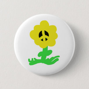 Peace Flower 2 Inch Round Button