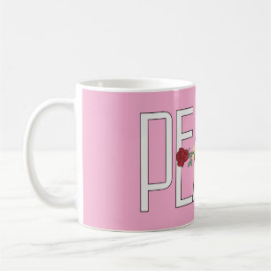 Peace Flower Hand Minimalist Quote Art Coffee Mug
