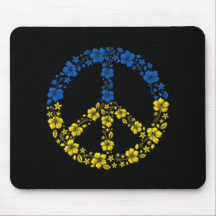 Peace Flower Ukraine  I Stand With Ukraine Flag  Mouse Pad