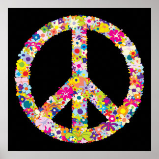 Peace Flowers Poster