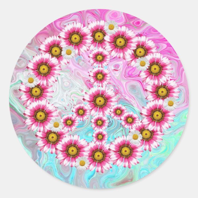 Peace flowers stickers (Front)