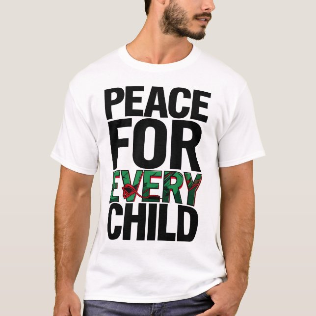 Peace for Every Child – Bold Awareness Design T-Shirt (Front)