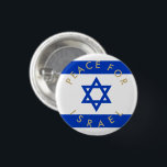 Peace for Israel gold custom text and Israel flag 1 Inch Round Button<br><div class="desc">Peace for Israel gold custom text and Israel flag button.
Israeli Flag.
Fully customizable faux gold text,  or you can just delete it.</div>