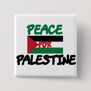 Peace for Palestine 2 Inch Square Button