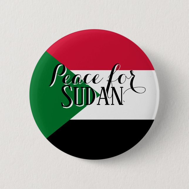 Peace for Sudan Button Pin  Solidarity & Awareness (Front)