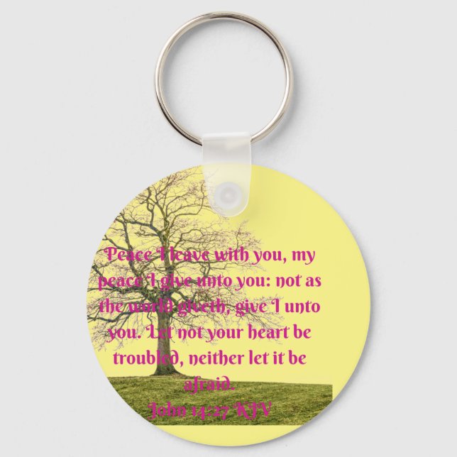 Peace for the christian with this bible quote keychain (Front)