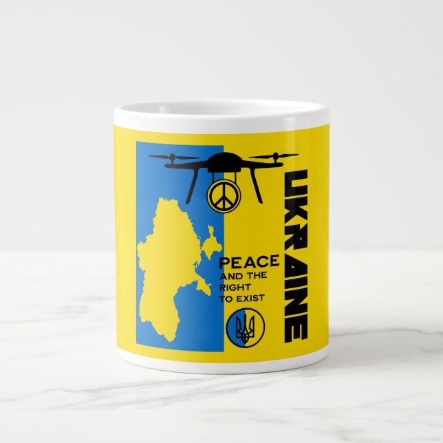 Peace For The Ukraine Large Coffee Mug (Front)