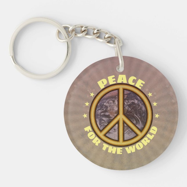 Peace for the World ☮  Keychain (Front)