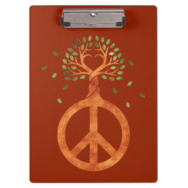 Peace For Trees - Flower Power Heart 1 Clipboard (Front)