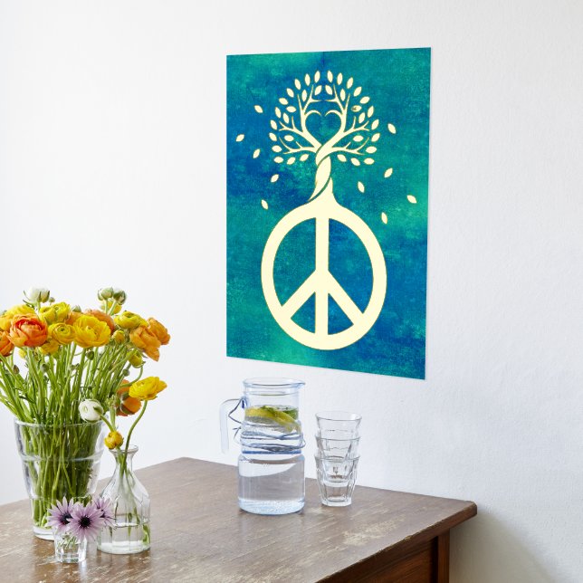 Peace For Trees - Flower Power Heart 1 Foil Prints (Laydown (Kitchen))