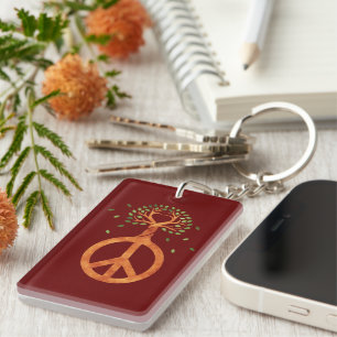 Peace For Trees - Flower Power Heart 1 Keychain