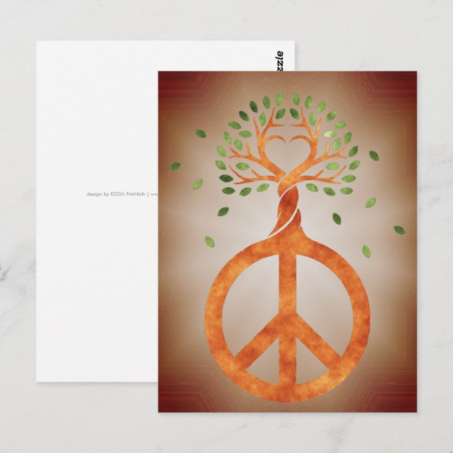 Peace For Trees - Flower Power Heart 1 Postcard (Front/Back)
