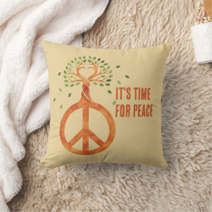 Peace For Trees - Flower Power Heart 1 Throw Pillow