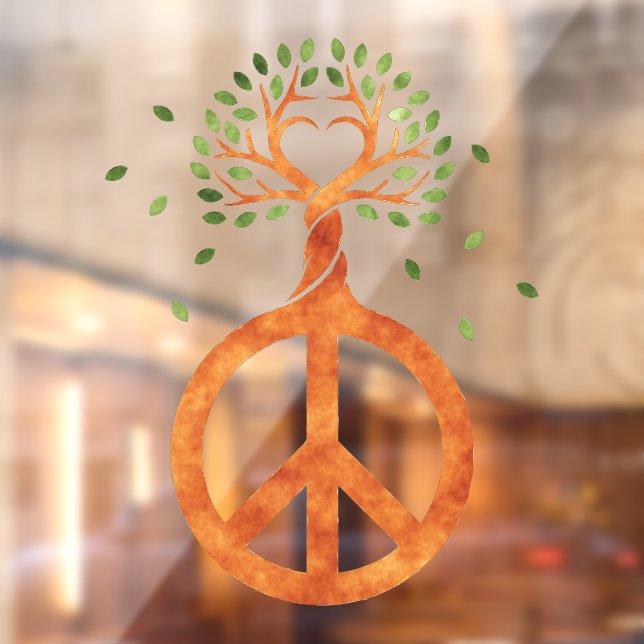 Peace For Trees - Flower Power Heart 1 Window Cling (Sheet 2)