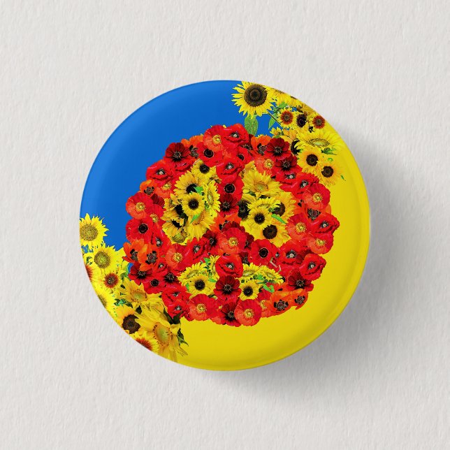 PEACE FOR UKRAINE! 1 INCH ROUND BUTTON (Front)