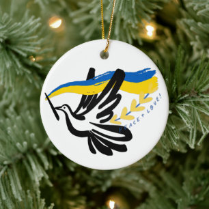 Peace for Ukraine Ceramic Ornament