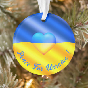Peace For Ukraine Christmas Ornament Ukraine Flag