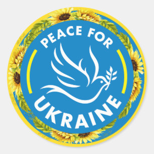 PEACE FOR UKRAINE CLASSIQUE ROND STICKER