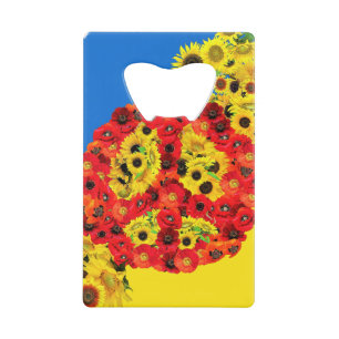 Peace for Ukraine Credit Card Bottle Opener