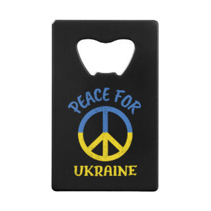 Peace For Ukraine Credit Card Bottle Opener