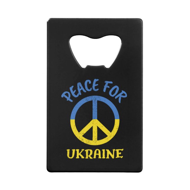 Peace For Ukraine Credit Card Bottle Opener (Front)