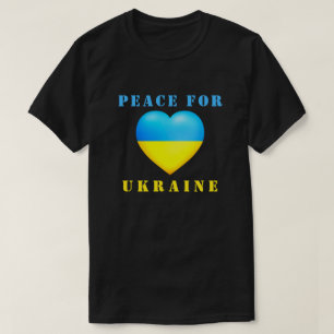 Peace For Ukraine Heart Flag of Ukraine T-Shirt