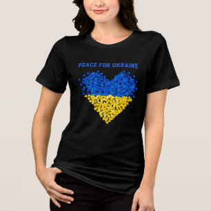 Peace for Ukraine. Love. Heart. Tri-Blend Shirt