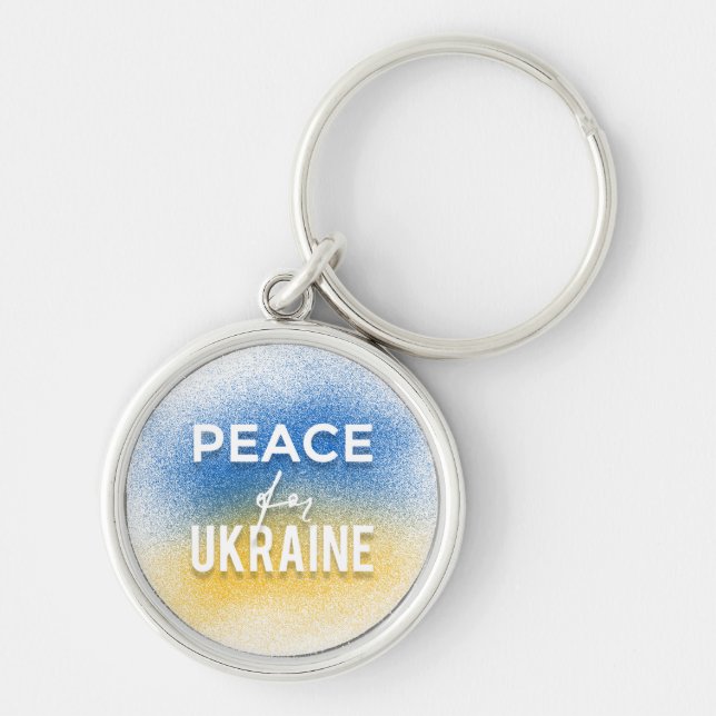 Peace for Ukraine Round Keychain (Front)