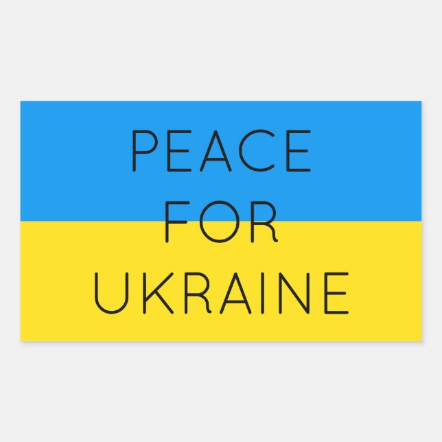    Peace For Ukraine Simple Minimal Ukrainian Flag Sticker (Front)
