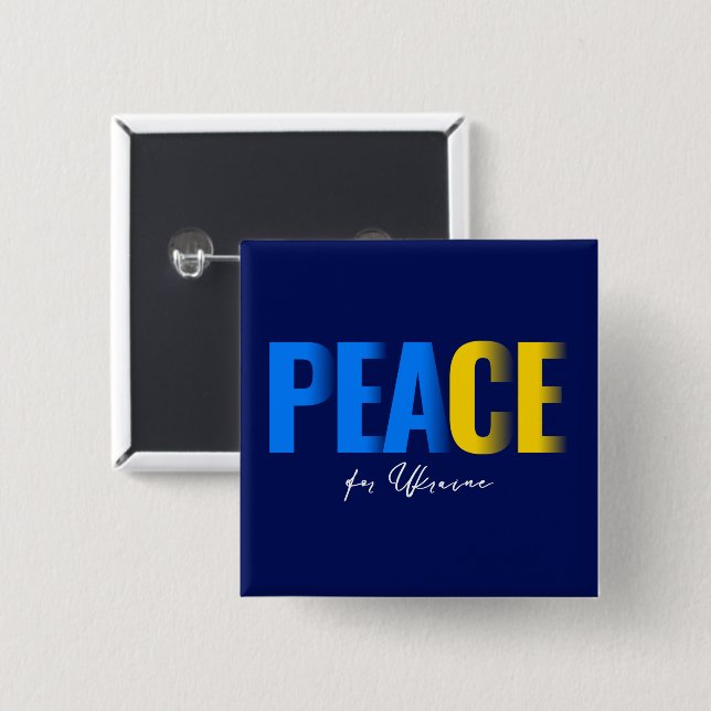 Peace for Ukraine Square Button (Front & Back)