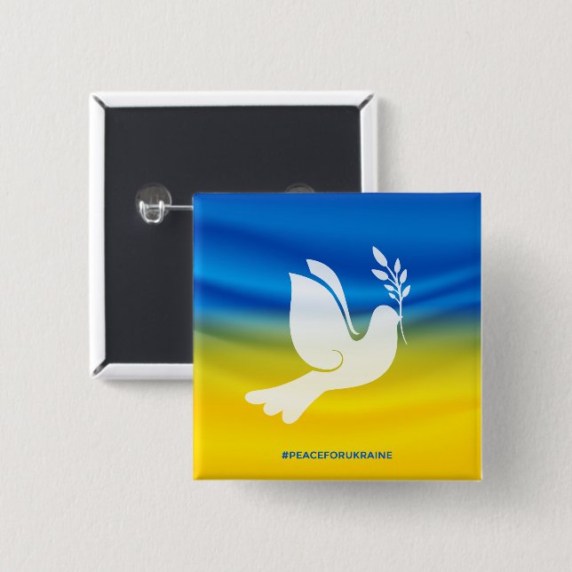 Peace for Ukraine Square Button (Front & Back)