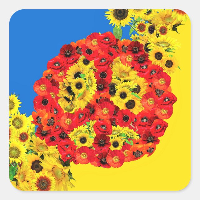 PEACE FOR UKRAINE! SQUARE STICKER (Front)